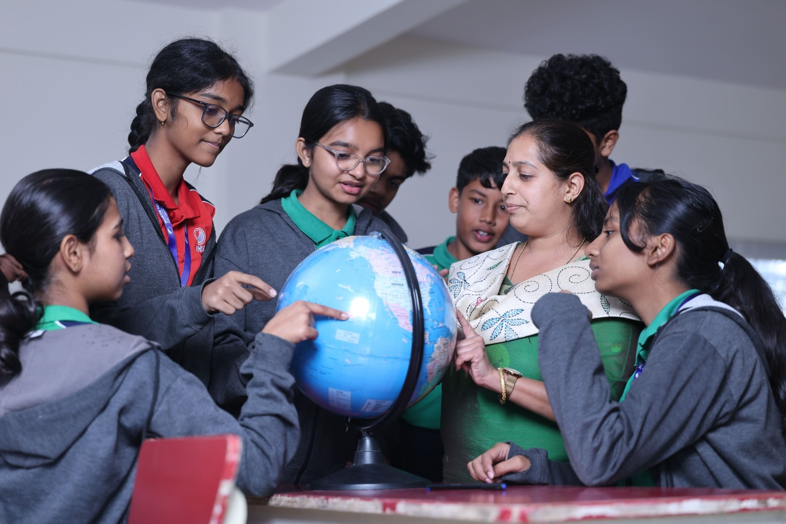 Secondary students studying