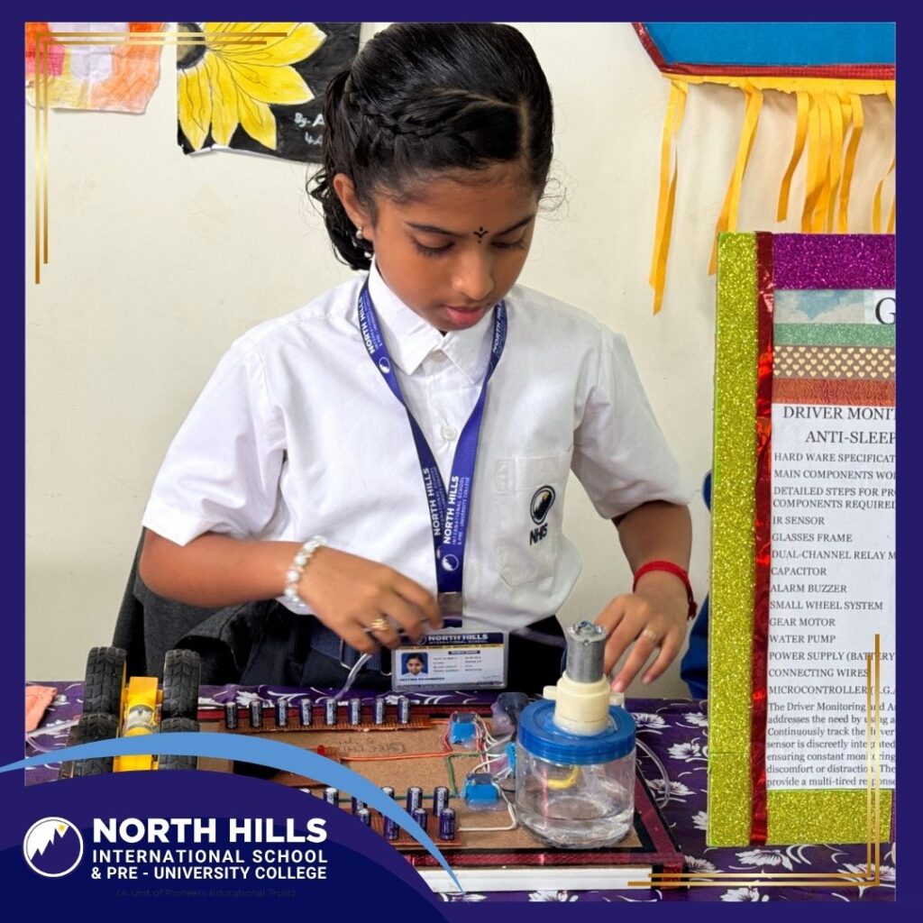 Student performing science experiment