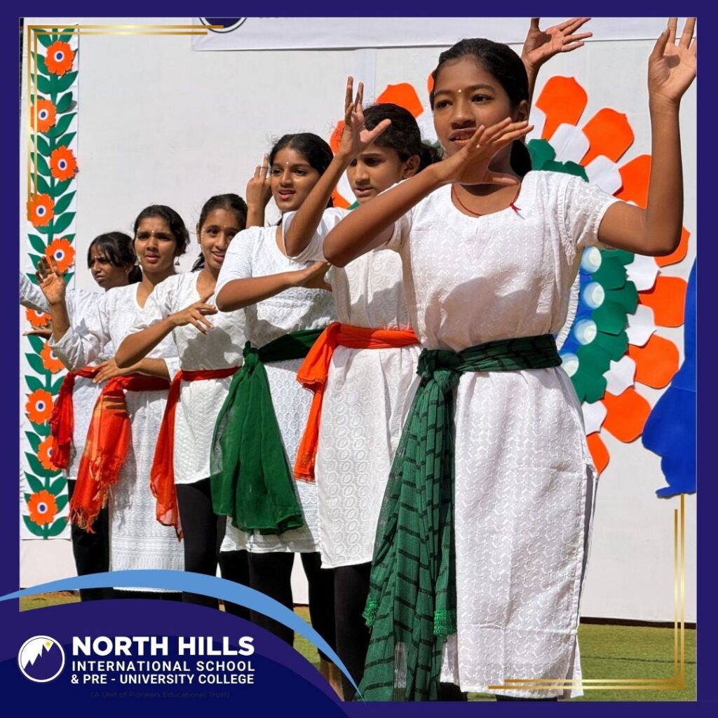 Students patriotic dance salute