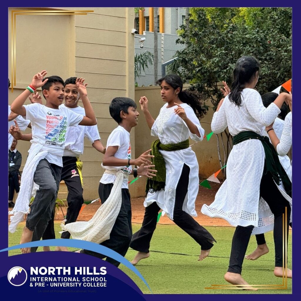 Students group patriotic dance performance