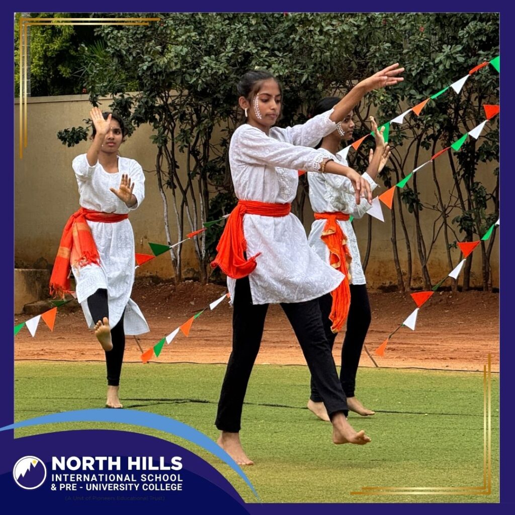 Girls performing Independence Day dance