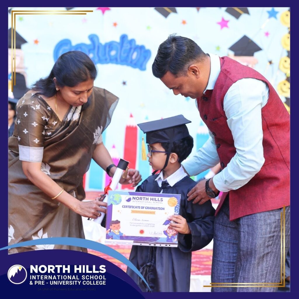 Student receiving graduation certificate
