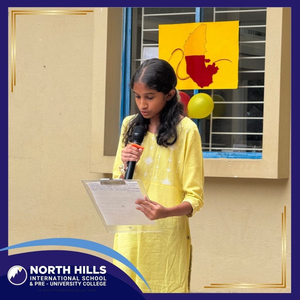 Student reading speech