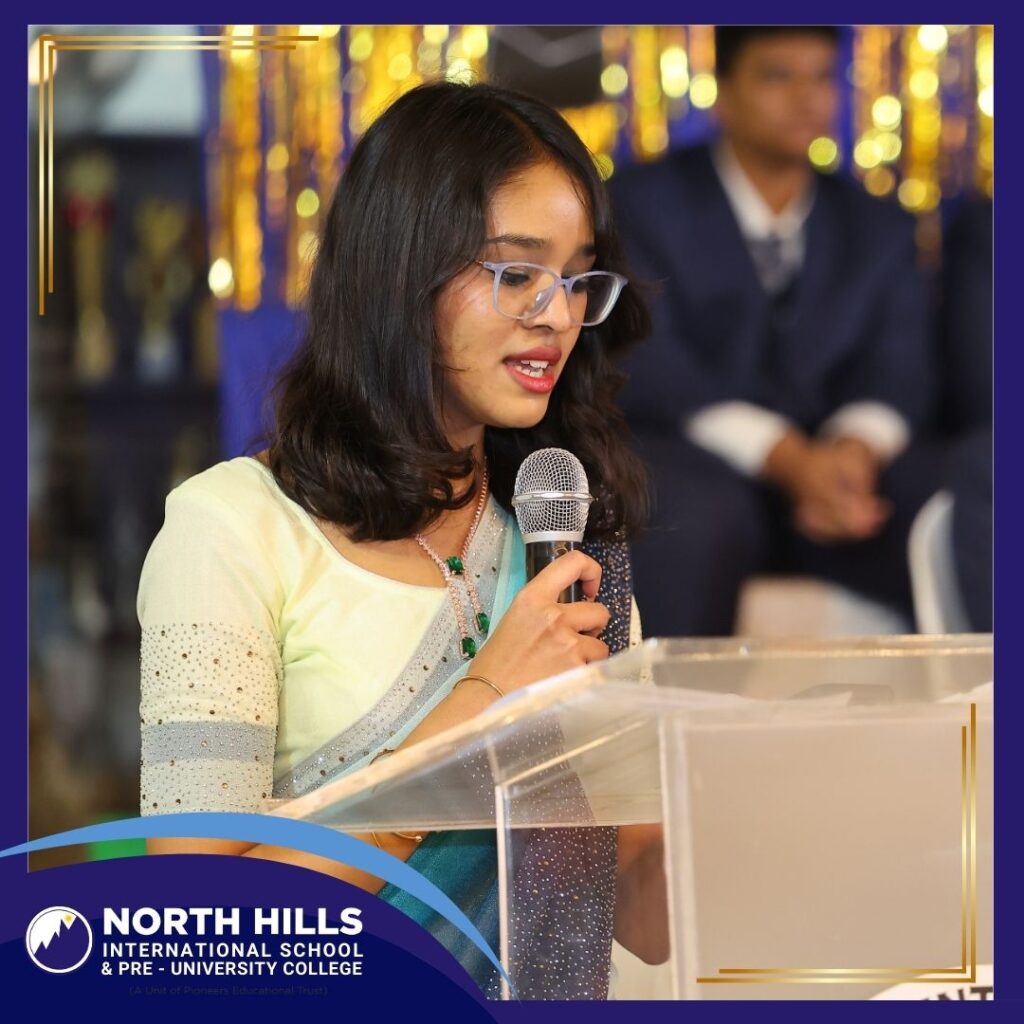 Student giving graduation speech