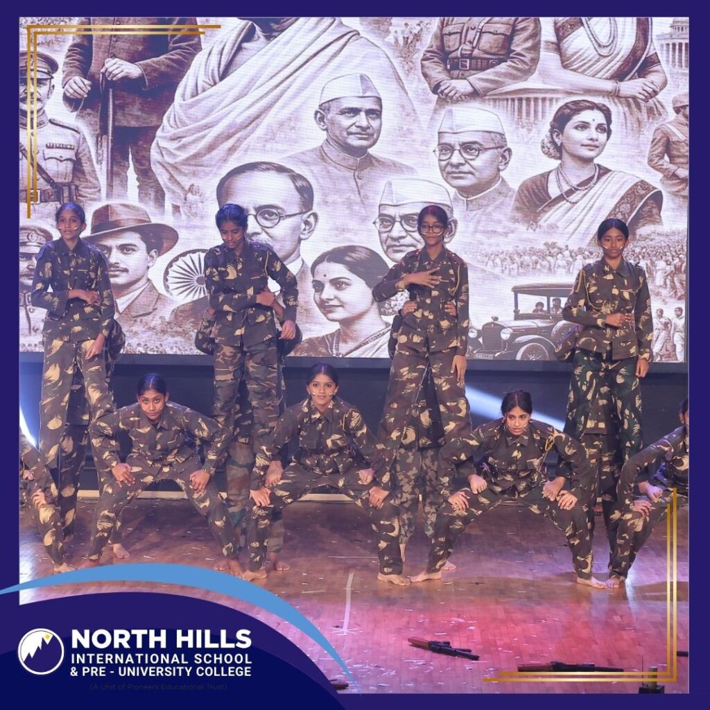 Students army theme performance