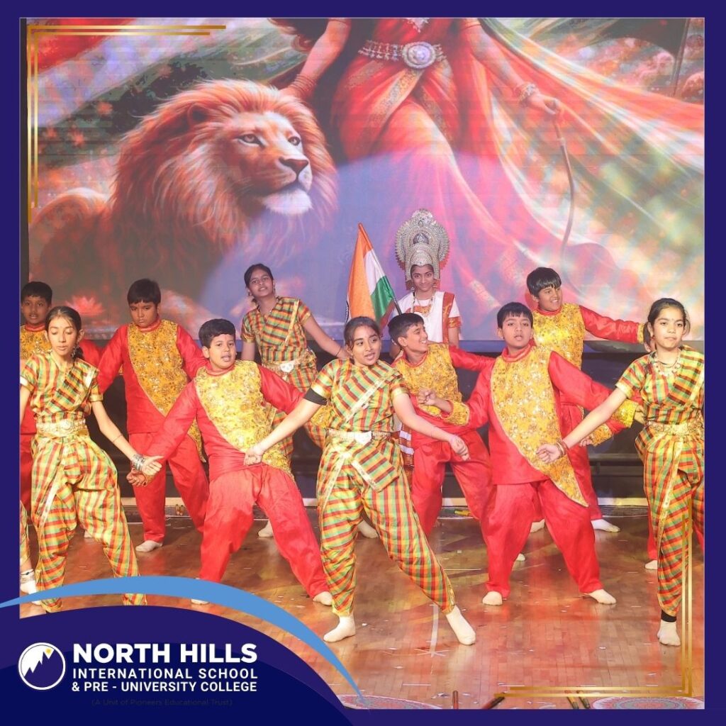 Students patriotic dance show