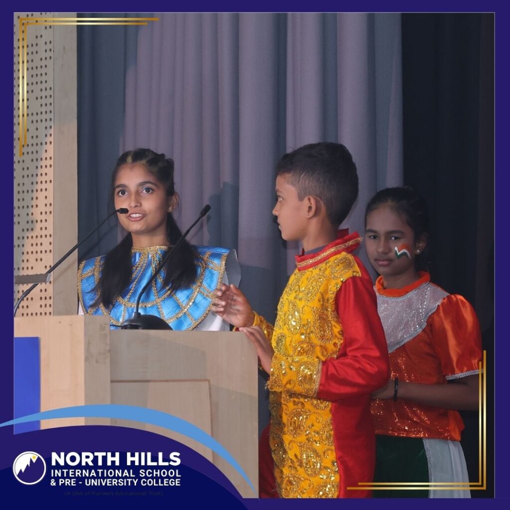 Kids giving stage speech