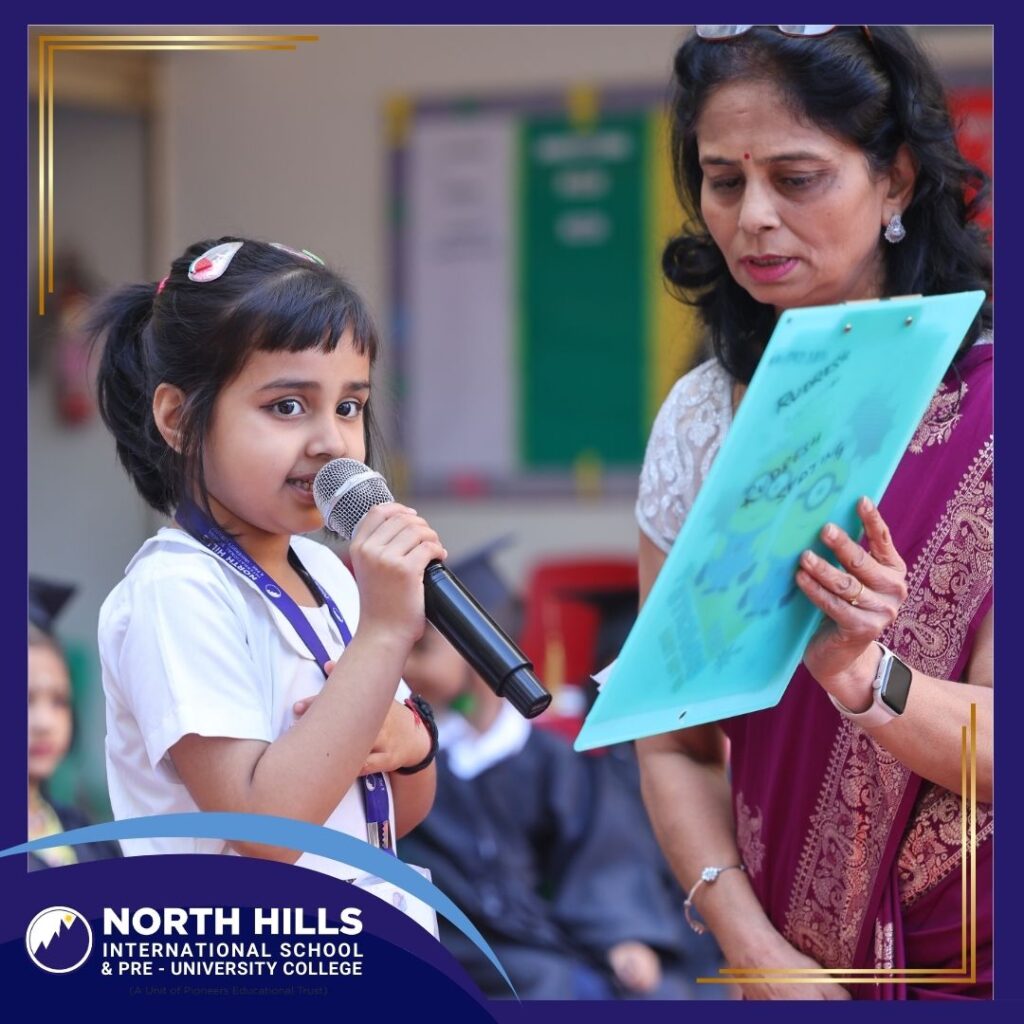 Kindergarten student speaking