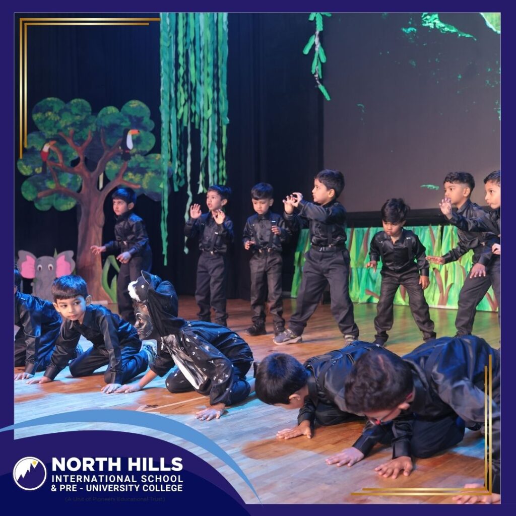 Students performing dance act