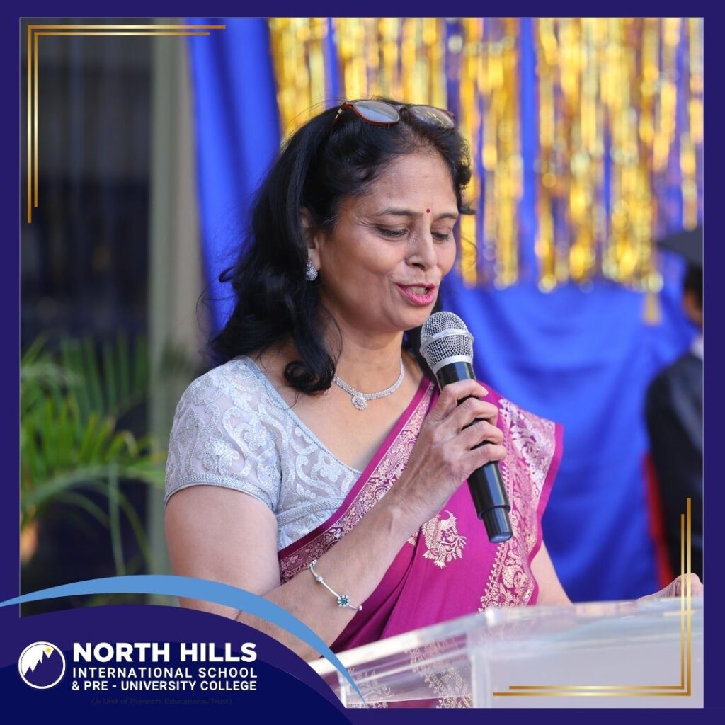 Teacher speaking at graduation