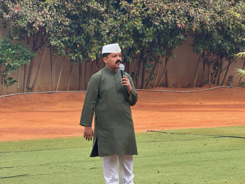 Teacher addressing students